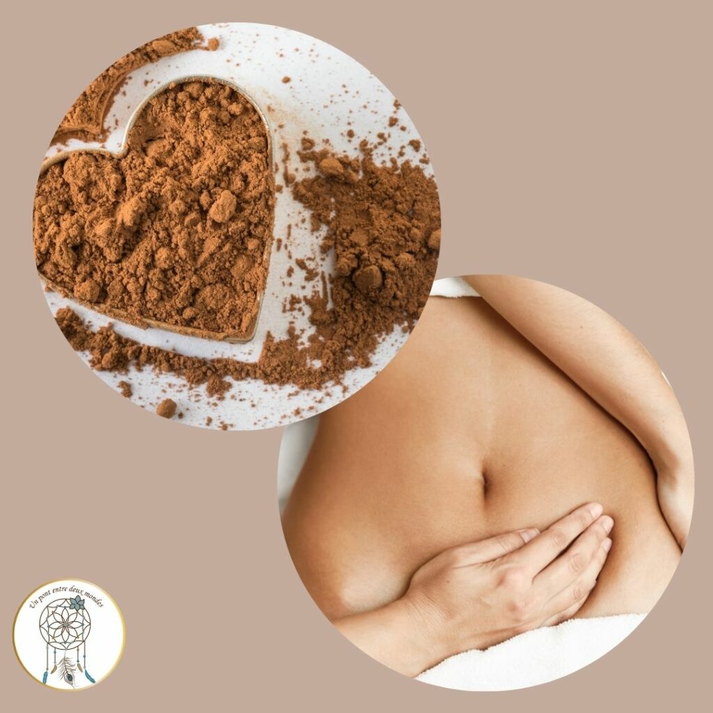 Massage intuitif du ventre avec la poudre cacao