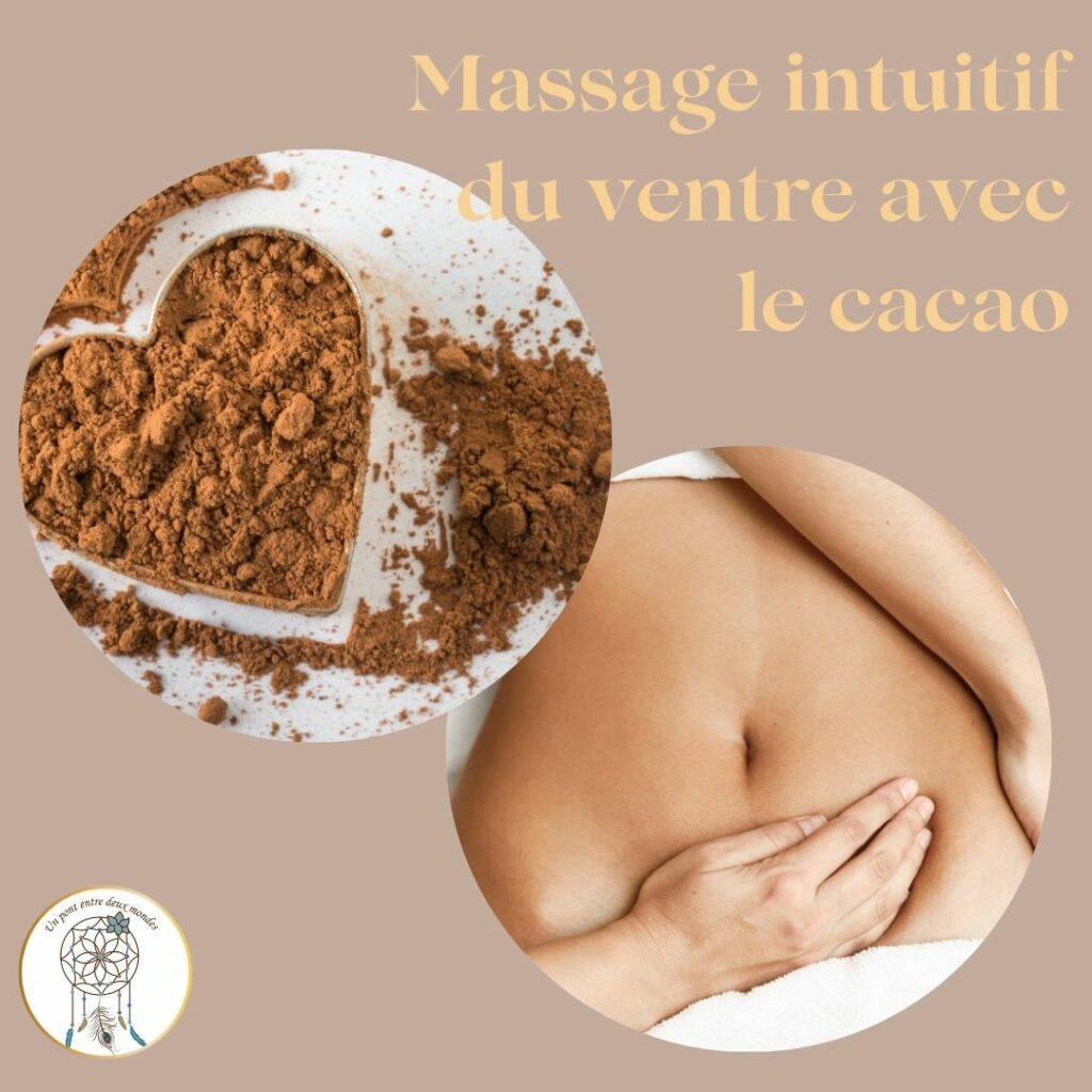 Massage intuitif du ventre avec la poudre cacao